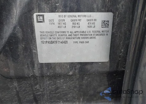 2015 Chevrolet Cruze Ls Auto z USA, uszkodzony, nr VIN 1G1PA5SH7F7149428